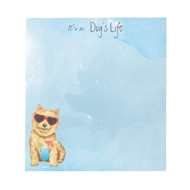 Anteckningsblocket Summer Norwich Terrier Anteckningsblock (Framsida)