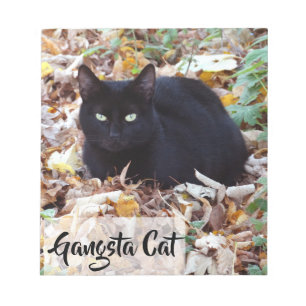 Anteckningsblocket Svart cat Höst löv Photo - 40 s Anteckningsblock