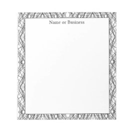 Anteckningsblocket Svartvitt med enkel geometrisk Anteckningsblock