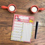 Anteckningsblocket Swiss Cheese Fondue Edelweiss M Anteckningsblock<br><div class="desc">Spara med det här anteckningsblocket för mjölkerläggning med en doodlillustration av lite schweizerost ,  en fondue pot och vissa söt edelweiss-blommor . Anpassa den till namn i din familj. Om du användor ett annat språk än engelska kan du också ändra veckodagarna och titeln. © ArianeC Illustrations-Alla höger reserverade</div>