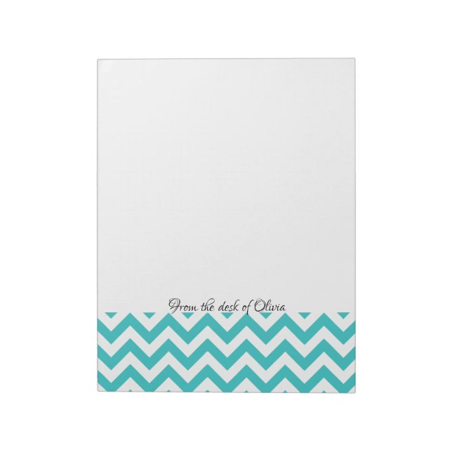 Anteckningsblocket Teal Chevron Personlig Anteckningsblock (Roterad)