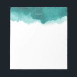 Anteckningsblocket Teal Watercolor Stänk Personlig Anteckningsblock<br><div class="desc">Anteckningsblocket Stänk Personlig i skalvattensfärg. Modern och snyggt anteckningsblock med tealvattenfärg stänk. Anpassa genom att lägga till egna detaljer.</div>