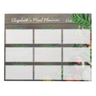 Anteckningsblocket Tear Away Meal Menu Weekly Plan Anteckningsblock