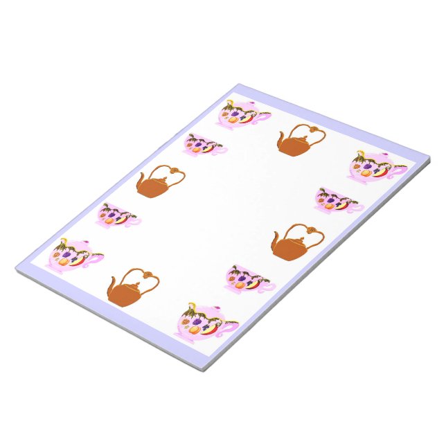 Anteckningsblocket tekanna, Tekopp och kopparteake Anteckningsblock (Vinklad)