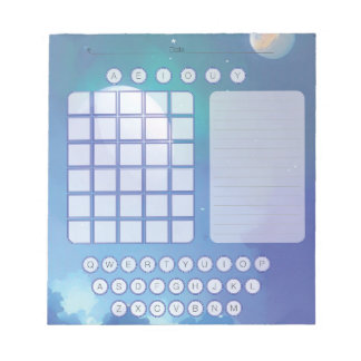 Anteckningsblocket Tomma platta - vattenfärgsblå b Anteckningsblock