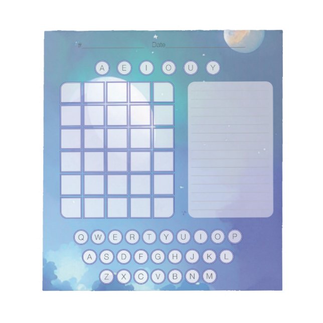 Anteckningsblocket Tomma platta - vattenfärgsblå b Anteckningsblock (Framsida)