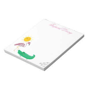 Anteckningsblocket Tropical Flamingo Alligator Sol Anteckningsblock