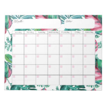 Anteckningsblocket Tropical Foliage Calendar