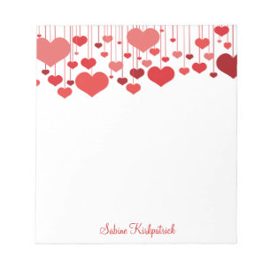 Anteckningsblocket Valentineser för utfrågningar Anteckningsblock