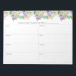 Anteckningsblocket vår Bloom Flowers Weekly Planne Anteckningsblock<br><div class="desc">Vår Bloom Flowers Garland Weekly Planner | Planera och schemalägga din vecka med den här blommigten veckomollen. Den har blommor som illustrerar lila, blått, grönt och rosa blommor med grön färg. Den här botaniska veckovisa planeraren blir perfekt som gåva. Anpassa genom att använda fält och användan Anpassa ytterligare för att...</div>