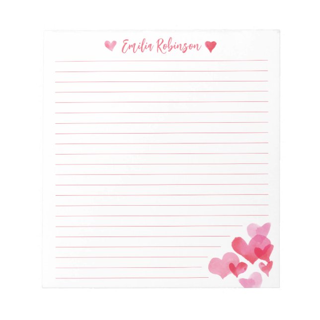 Anteckningsblocket Vattenfärghearter Anteckningsblock (Framsida)