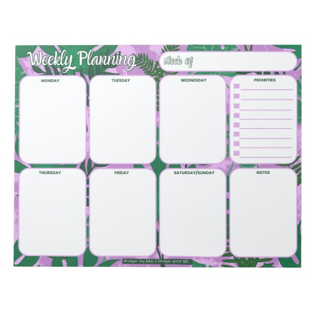 Anteckningsblocket Veckoplanering | Jungle Löv Mön Anteckningsblock (Framsida)