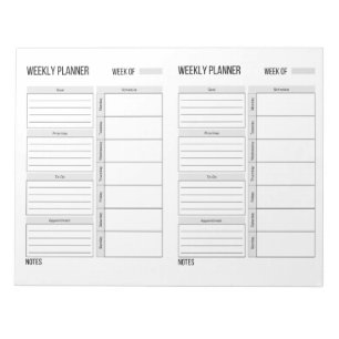 Anteckningsblocket Veckoschema Anteckningsblock