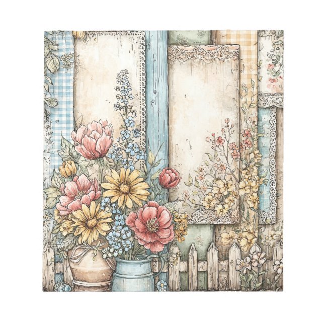 Anteckningsblocket vintage Cottage Farmhouse Stati Anteckningsblock (Framsida)