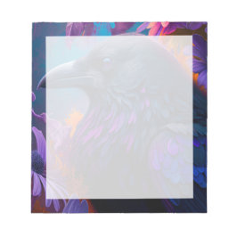 Anteckningsblocket Vivid Rainbow Raven Art Anteckningsblock