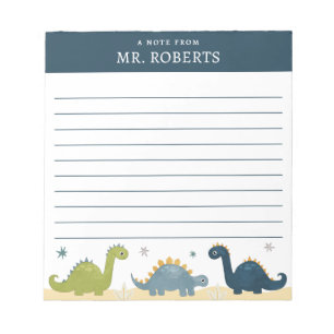 Anteckningsblocket Watercolor Dinosaurs Science Te Anteckningsblock