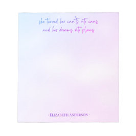 Anteckningsblocket Watercolor Girly Script Dreams  Anteckningsblock