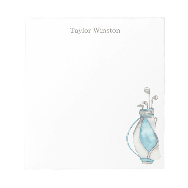 Anteckningsblocket Watercolor Golf Bag Anteckningsblock (Framsida)