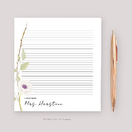 Anteckningsblocket Watercolor Poppy Teacher Gift Anteckningsblock