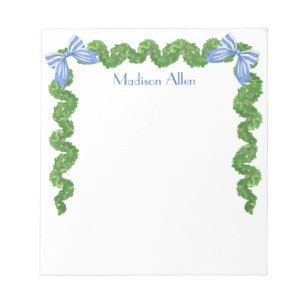 Anteckningsblocket Watercolor Topiary Bow Garland Anteckningsblock