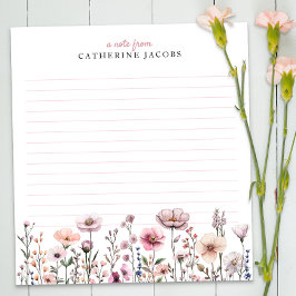 Anteckningsblocket Watercolor Wildblomme Personlig Anteckningsblock