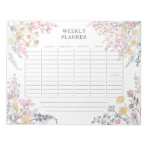 Anteckningsblocket Watercolor Wildblommes veckomol