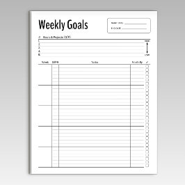 Anteckningsblocket Weekly Goals Anteckningsblock