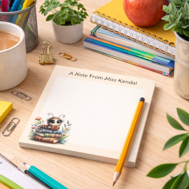 Anteckningsblocket Whimsim Bookworm Peach Anteckningsblock (Skapare uppladdad)