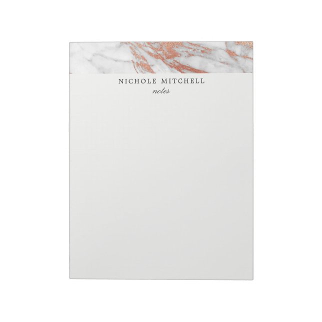 Anteckningsblocket White och Guld Marble Anteckningsblock (Roterad)