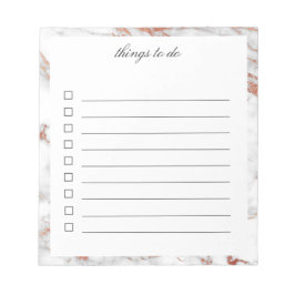 Anteckningsblocket White och Guld Marble to Do Anteckningsblock