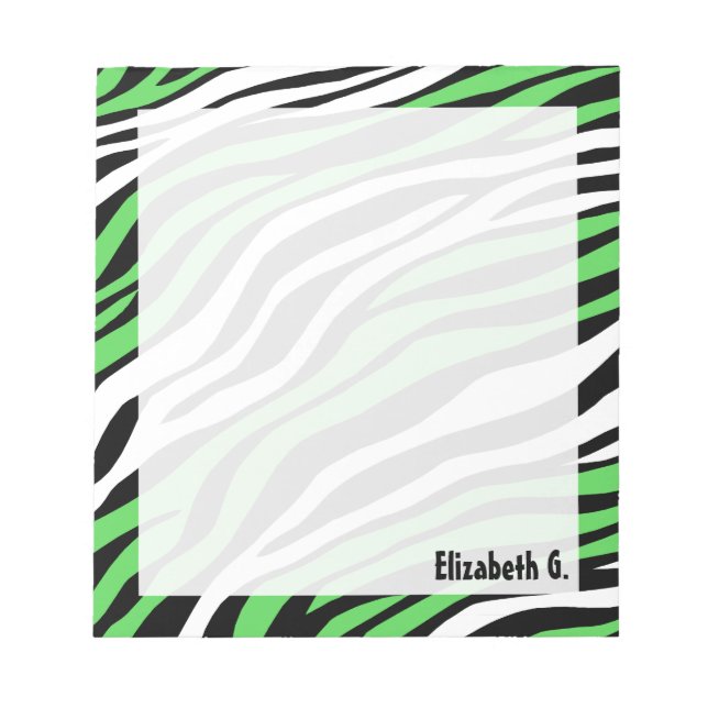 Anteckningsblocket zebra tryck Lime Green Mix Pers Anteckningsblock (Framsida)