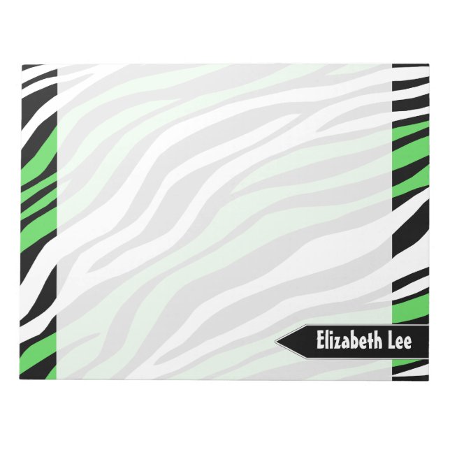 Anteckningsblocket zebra tryck Lime Green Mix Pers Anteckningsblock (Framsida)