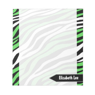 Anteckningsblocket zebra tryck Lime Green Mix Pers Anteckningsblock