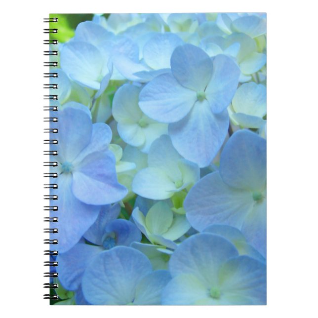 Anteckningsböcker anpassade Blå Hortensia Blommor  (Framsidan)