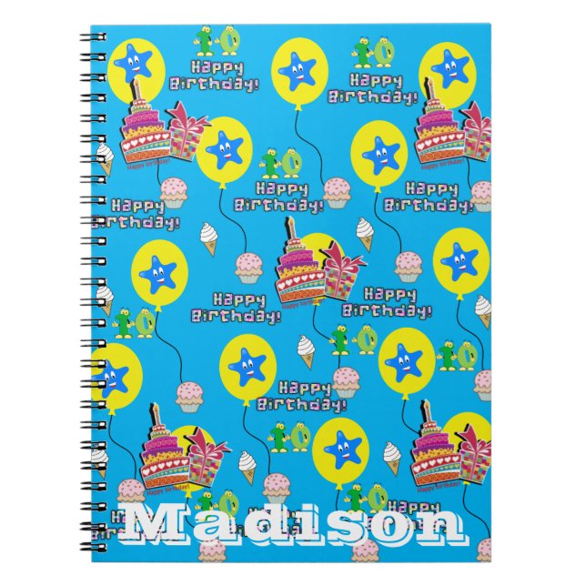 Anteckningsbok, #10 Glad 10-årsdag Anteckningar Bl Anteckningsbok (Framsidan)