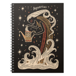 Anteckningsbok Aquarius Celestial Zodiac Art