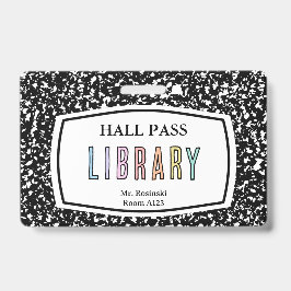 anteckningsbok bibliotek hall pass lårrem