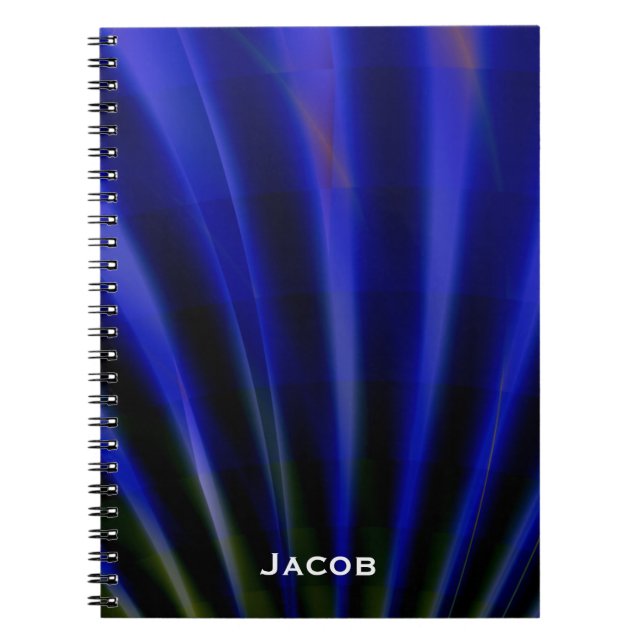 Anteckningsbok för blåttstrålpersonlig med spiral (Framsidan)