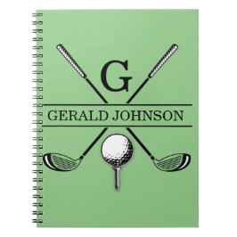 Anteckningsbok för Golf Design Monogram-mall