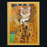 Anteckningsbok för Gustav Klimt gullig kattparodi<br><div class="desc">Baserat på Klimts porträtt av Adele Bloch-Bauer.  Detta gulligt avbildar är tillgängligt på andra produkter i mitt Zazzle lager.</div>