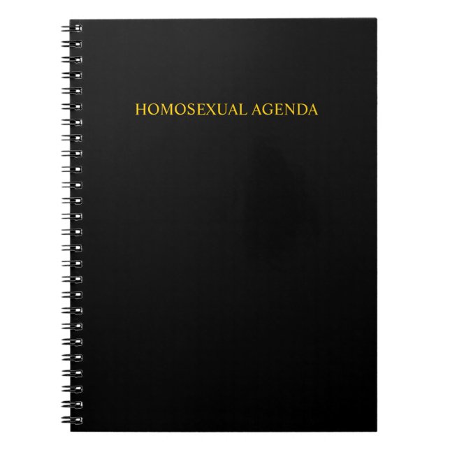 Anteckningsbok "för homosexuell dagordning" med spiral (Framsidan)