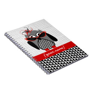 Anteckningsbok för Houndstooth ugglapersonlig