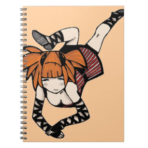 Anteckningsbok för journal för Animeflickatecknad Med Spiral