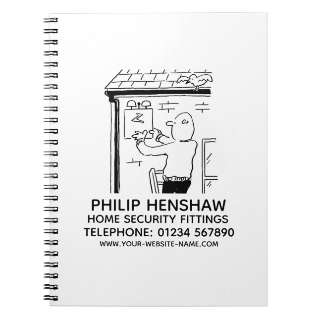 Anteckningsbok för larm- och hemsäkerhet (Framsidan)