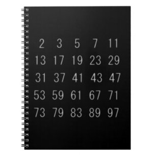 Anteckningsbok för matematik och vetenskap om prim med spiral