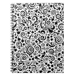 Anteckningsbok för monokroma Spiral Circles