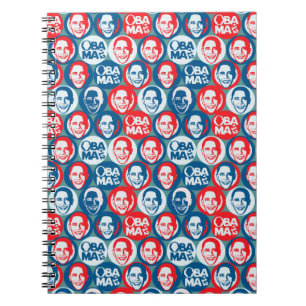 Anteckningsbok för Obama 2012 popkonst Med Spiral