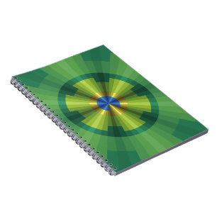 Anteckningsbok för Peacock Illusion Med Spiral
