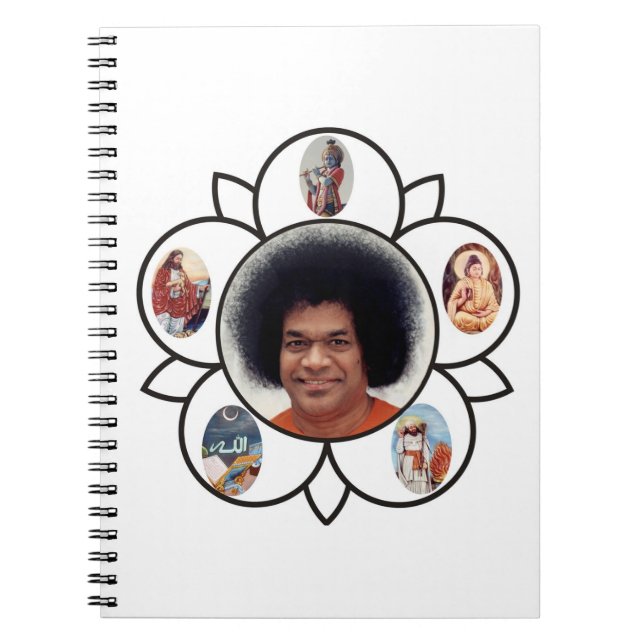 Anteckningsbok för Sathya Sai Babafoto (Framsidan)