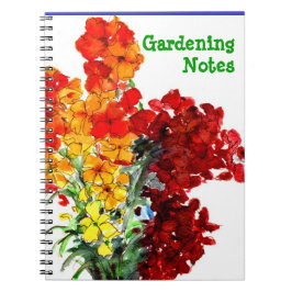 anteckningsbok för scarlet och Orange Wallblommor